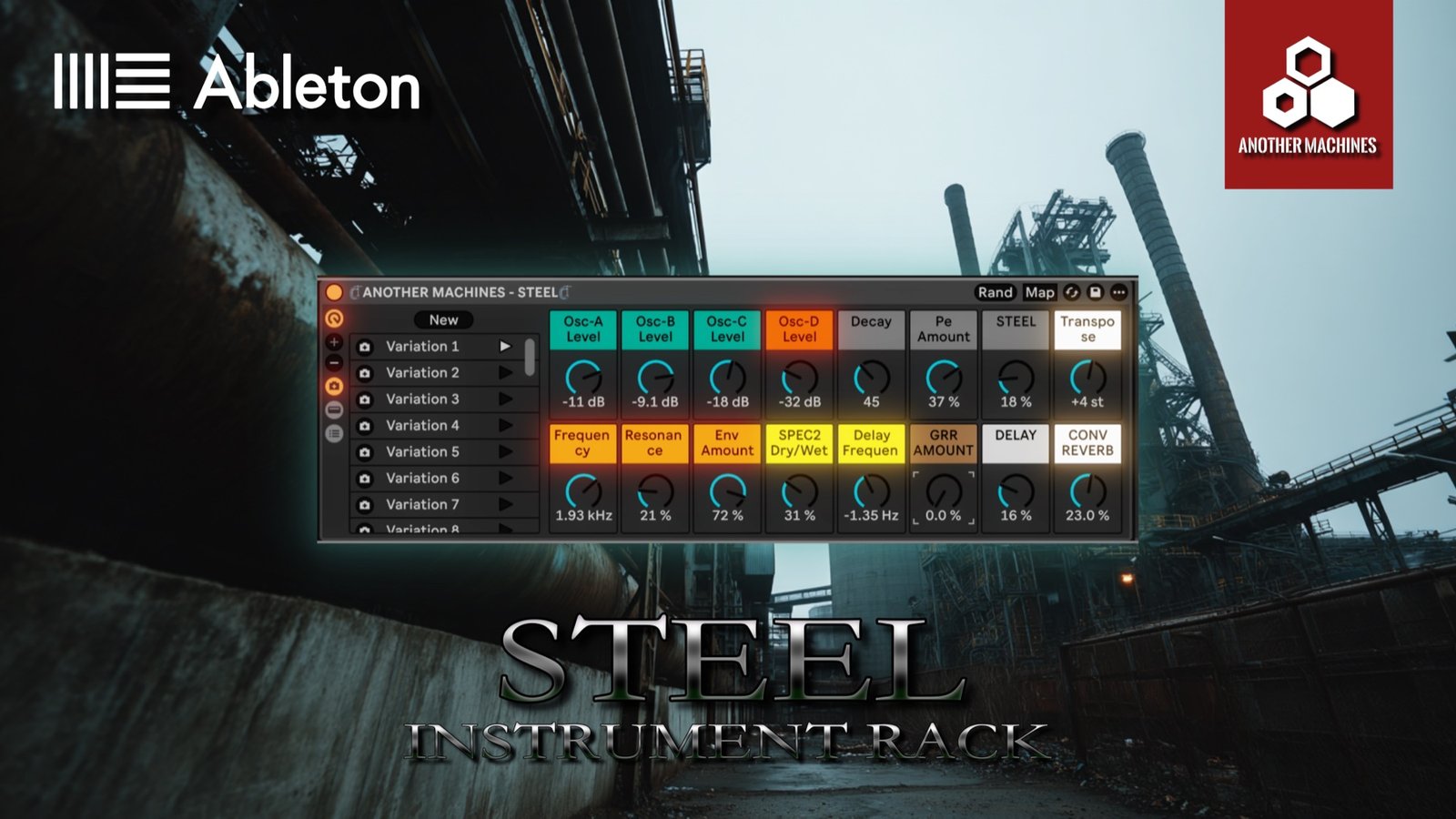 Steel Ableton instrument rack product visual