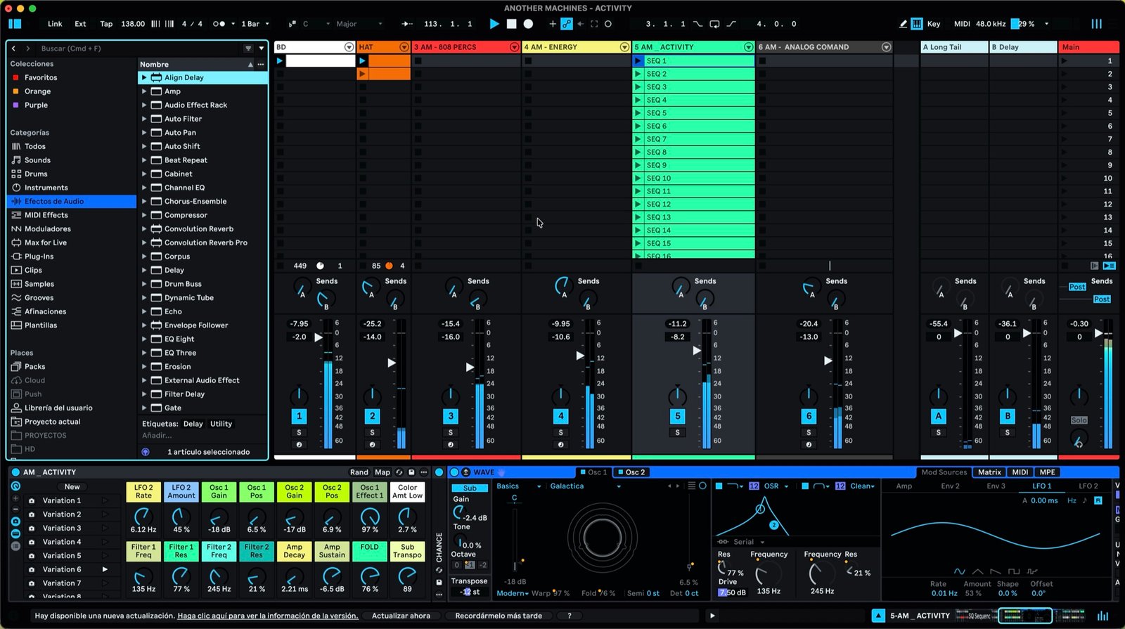 Dark red Ableton Live 12 skin from Live 12 Skins Vol.01