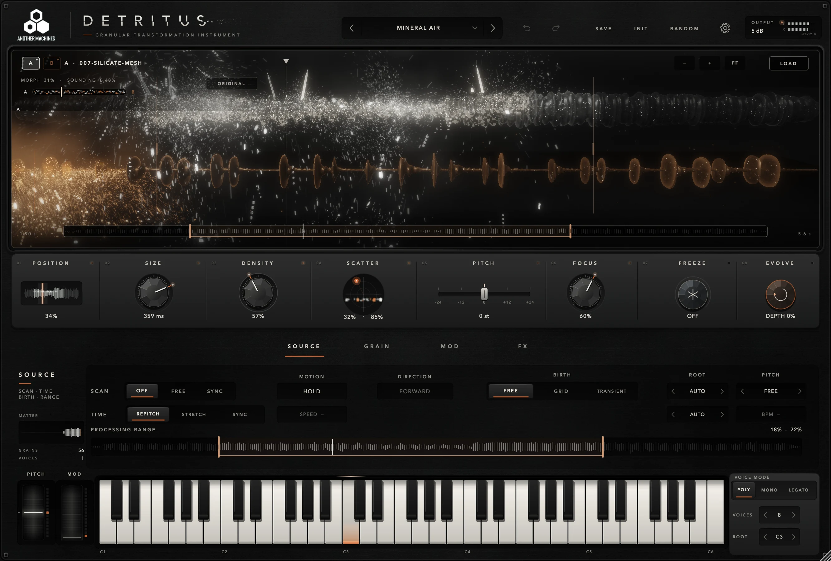 An ATMOSPHERE Factory preset playing