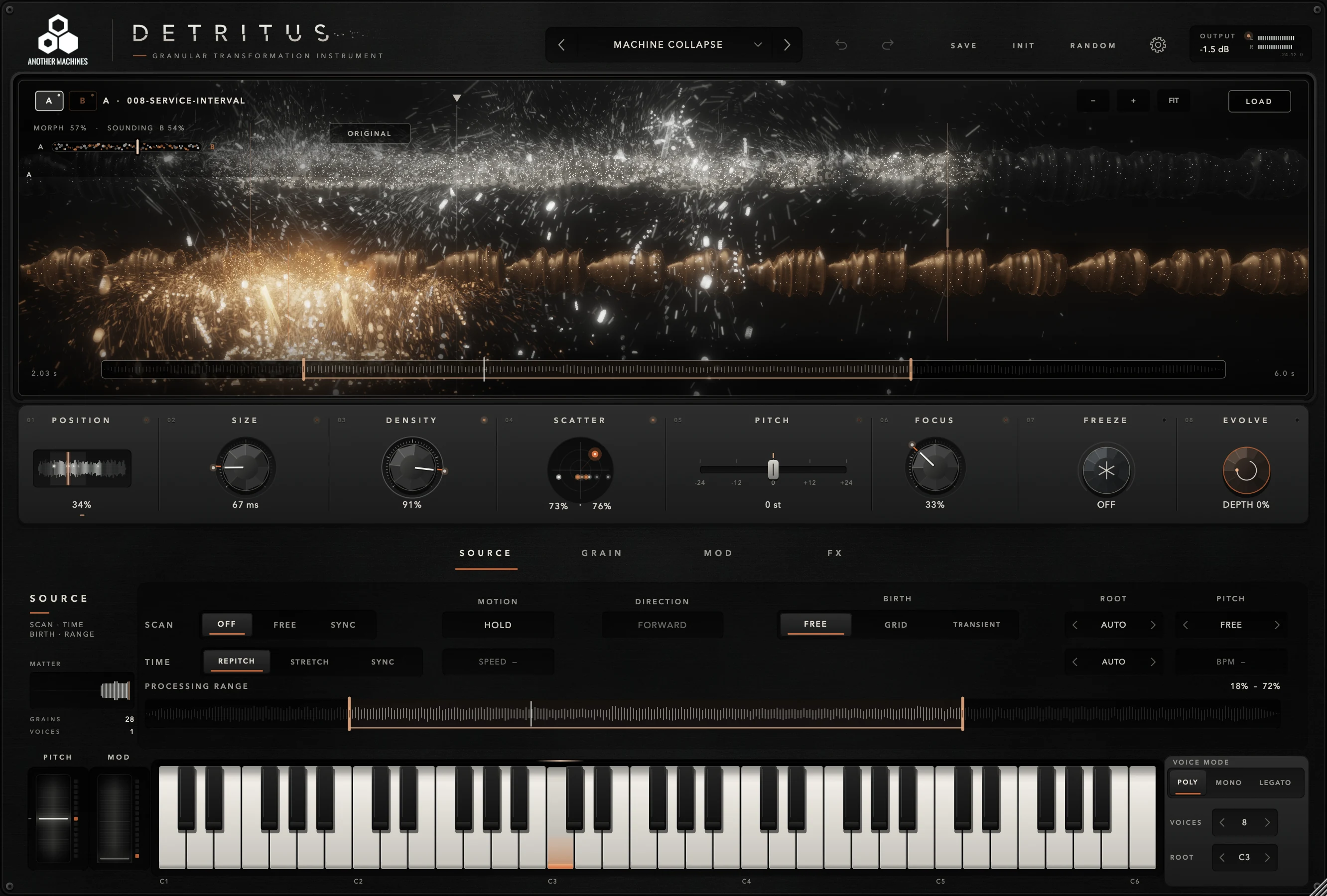A DESTRUCTION Factory preset playing