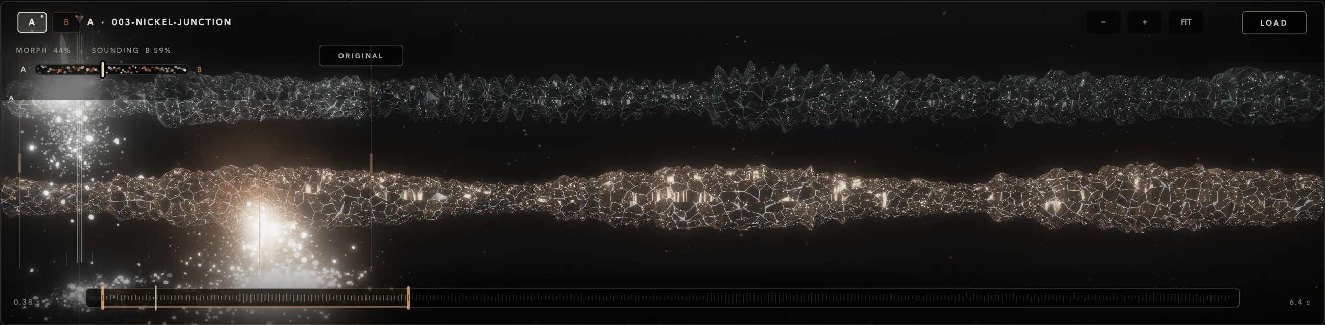 Granular Field with FREEZE on: the region is captured and the matter stays alive