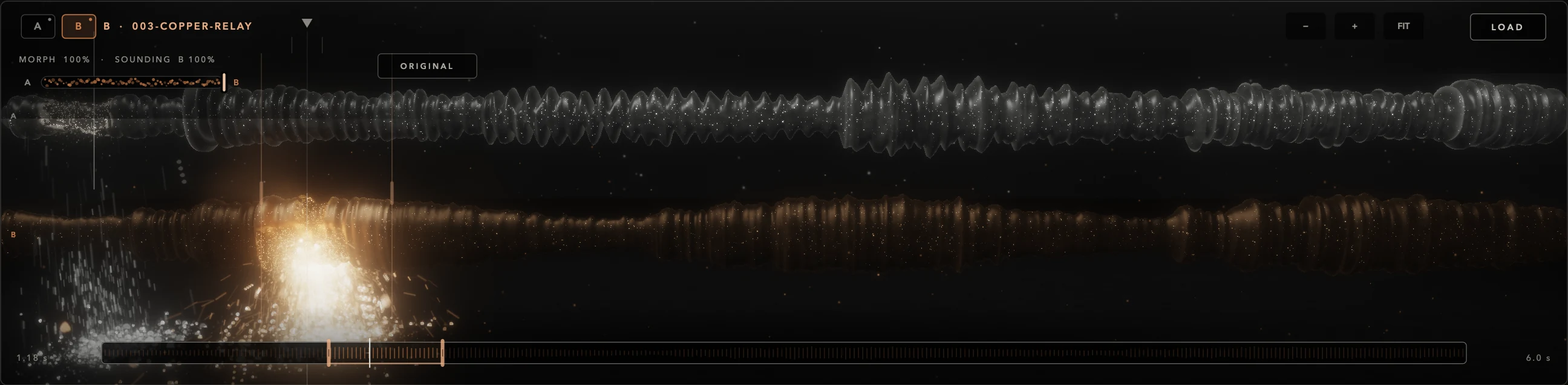 Granular Field with MORPH toward B: only copper B grains are born