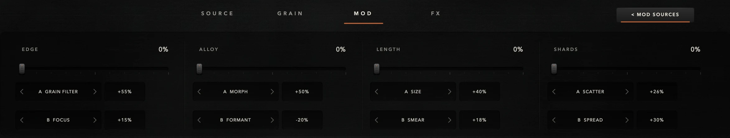 PERFORM in Obsidian Engine: EDGE, ALLOY, LENGTH and SHARDS macros with two routes each