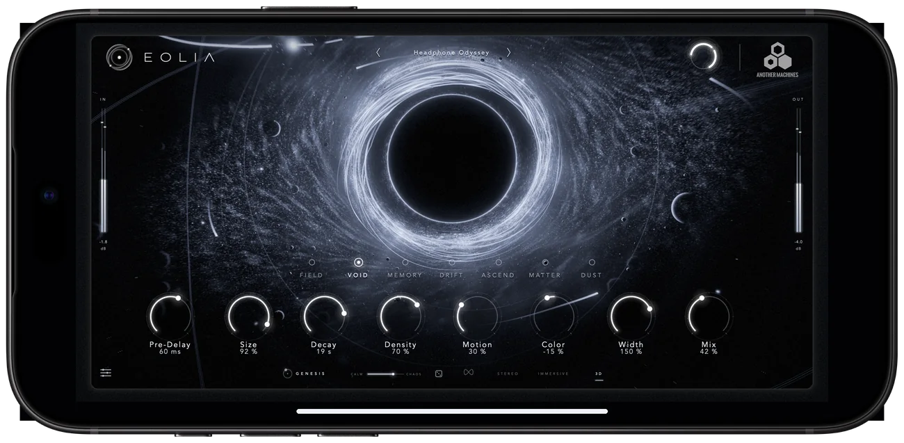 EOLIA on iPhone in landscape