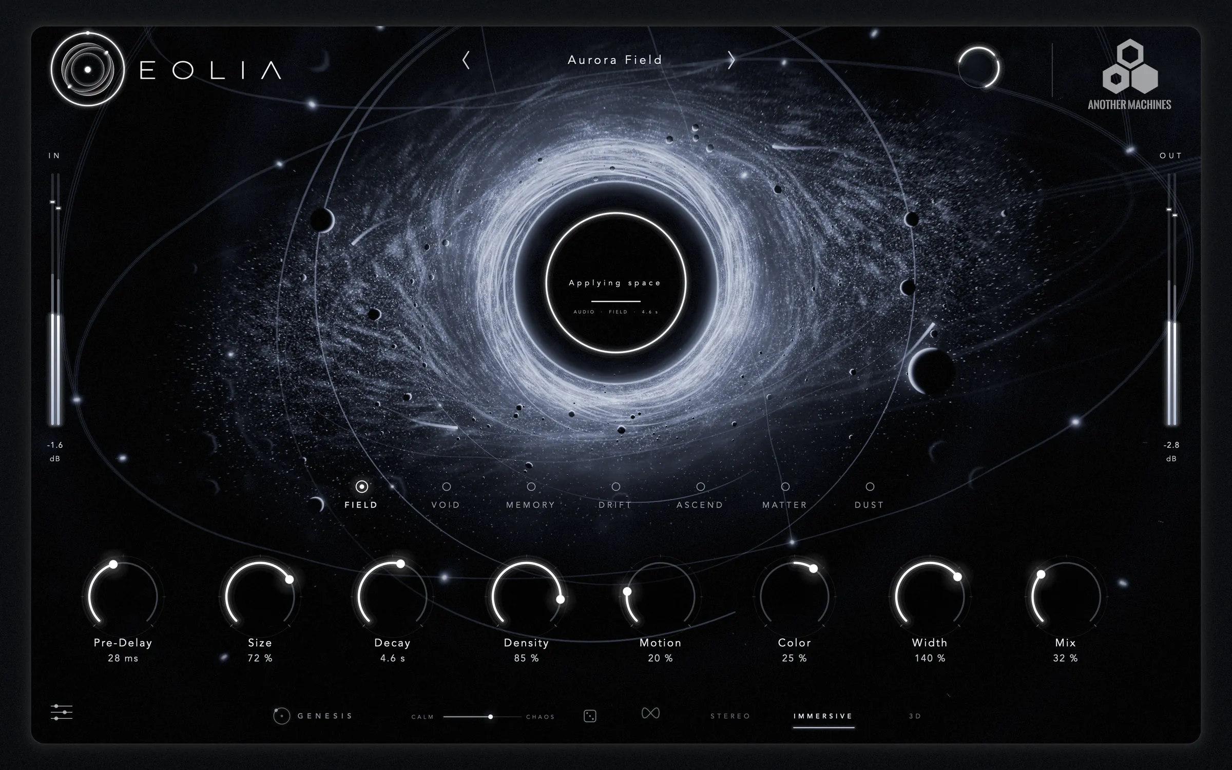Smart Listen applying a space, its ring drawn inside the singularity