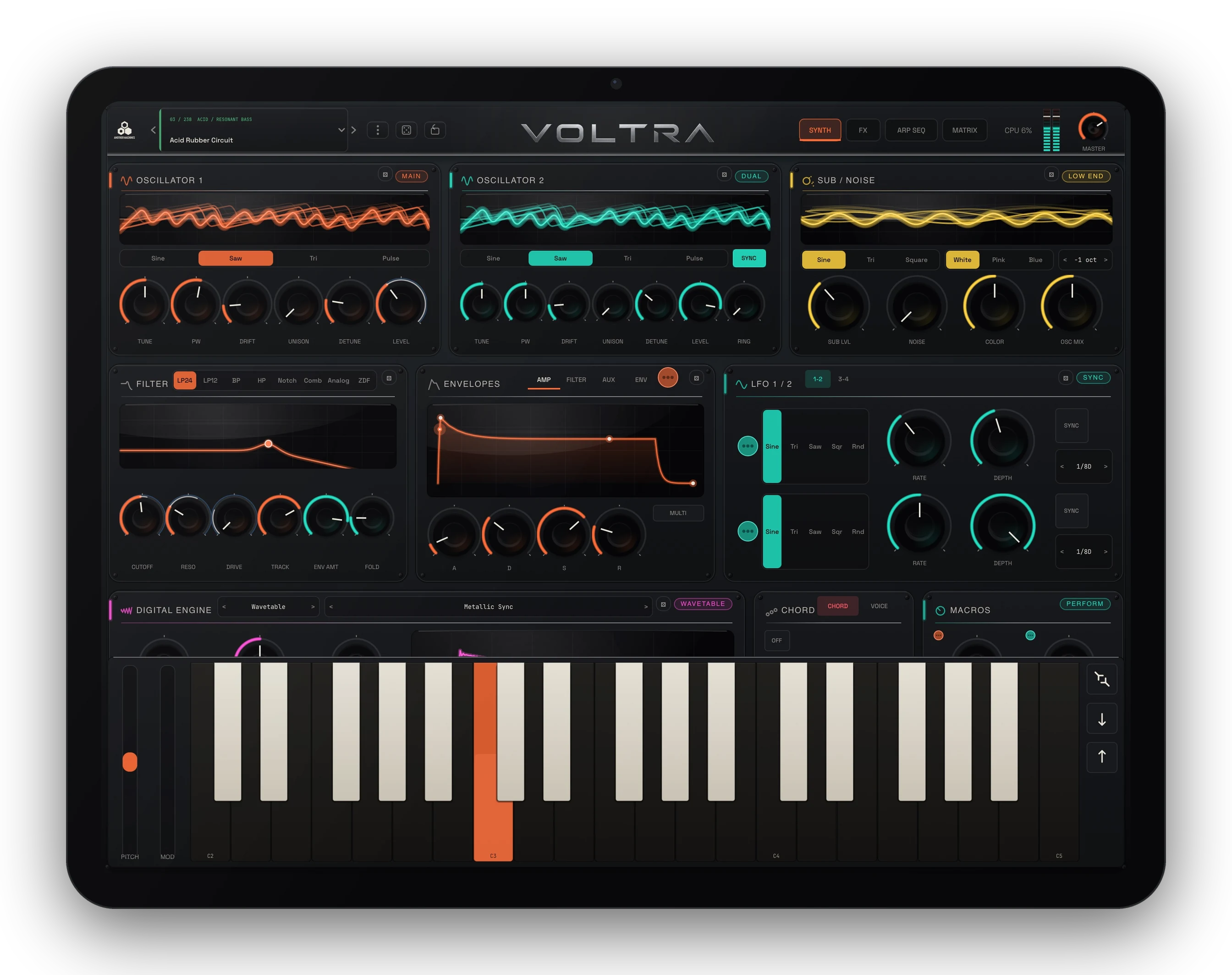 VOLTRA Play view with the expanded keyboard