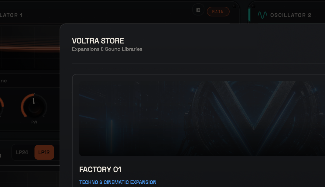 VOLTRA Store card for Factory Expansion 01.